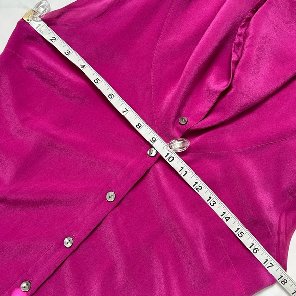 Anthropologie Fei Silk Buttondown Cowlneck - Sz US 4 - Picture 13 of 15